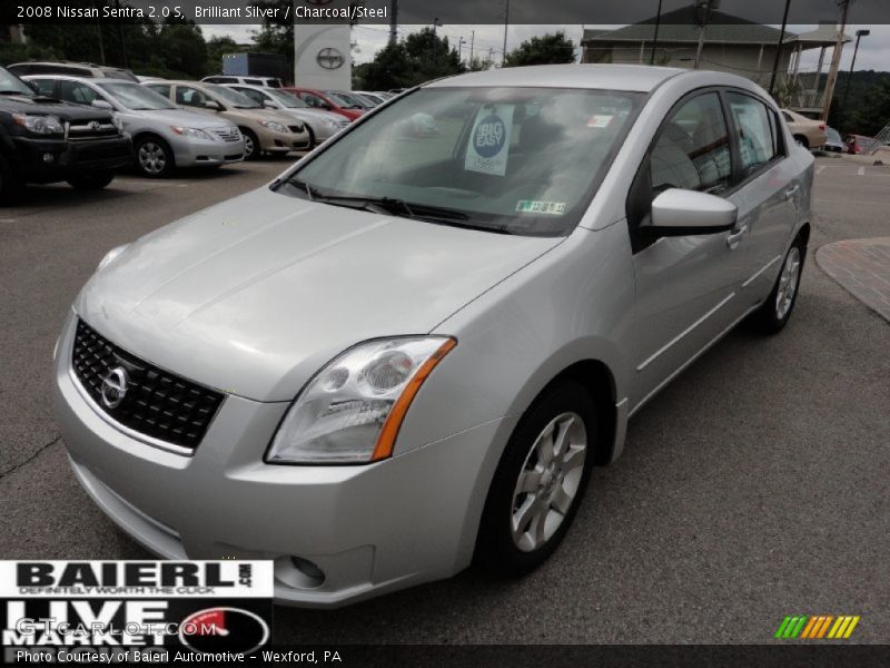 Brilliant Silver / Charcoal/Steel 2008 Nissan Sentra 2.0 S