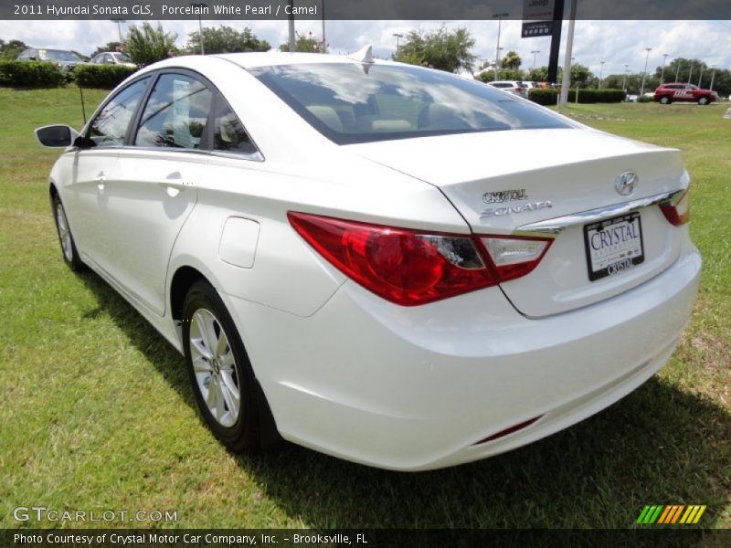 Porcelain White Pearl / Camel 2011 Hyundai Sonata GLS