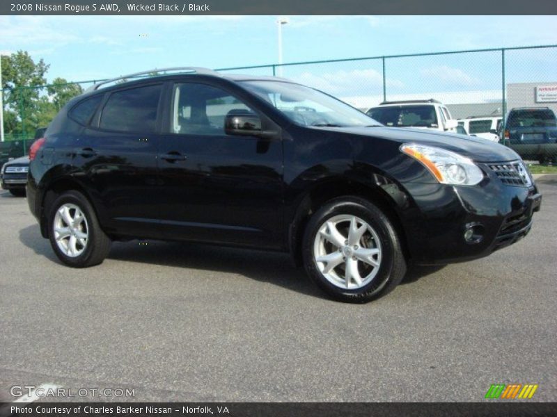 Wicked Black / Black 2008 Nissan Rogue S AWD