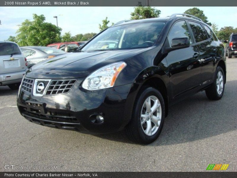Wicked Black / Black 2008 Nissan Rogue S AWD