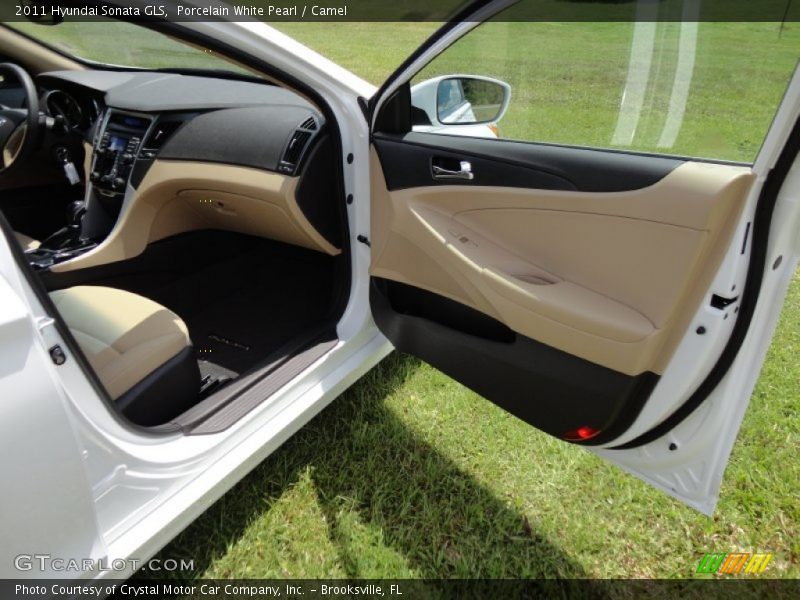 Porcelain White Pearl / Camel 2011 Hyundai Sonata GLS