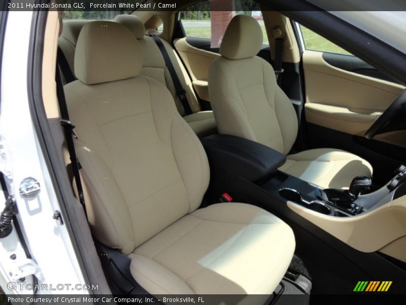 Porcelain White Pearl / Camel 2011 Hyundai Sonata GLS