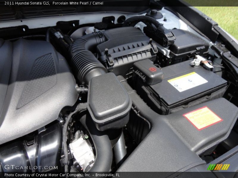 Porcelain White Pearl / Camel 2011 Hyundai Sonata GLS