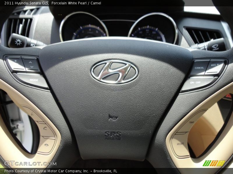 Porcelain White Pearl / Camel 2011 Hyundai Sonata GLS