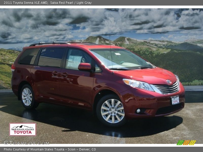 Salsa Red Pearl / Light Gray 2011 Toyota Sienna XLE AWD