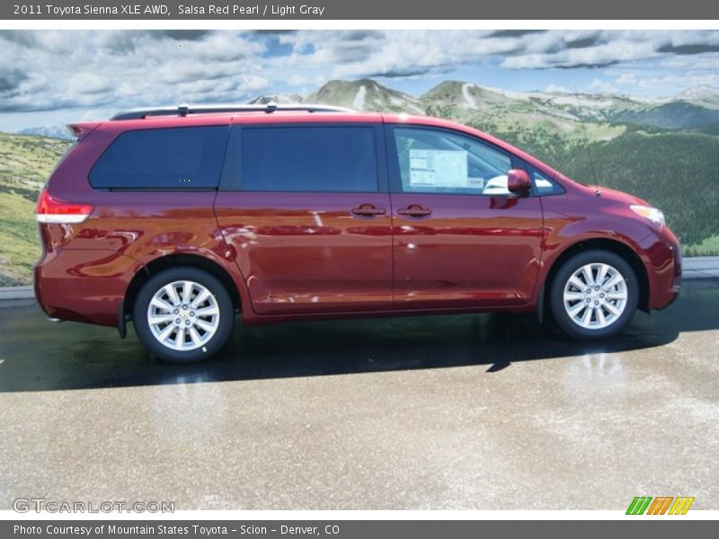 Salsa Red Pearl / Light Gray 2011 Toyota Sienna XLE AWD