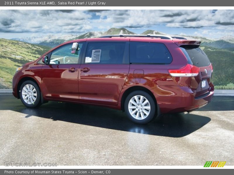 Salsa Red Pearl / Light Gray 2011 Toyota Sienna XLE AWD