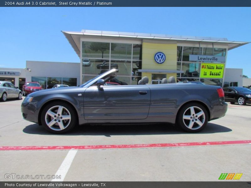 Steel Grey Metallic / Platinum 2004 Audi A4 3.0 Cabriolet