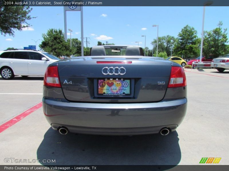Steel Grey Metallic / Platinum 2004 Audi A4 3.0 Cabriolet