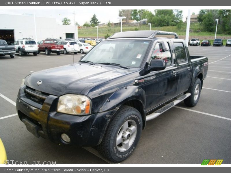 Super Black / Black 2001 Nissan Frontier SC V6 Crew Cab 4x4
