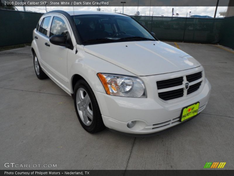 Stone White / Dark Slate Gray/Red 2008 Dodge Caliber SXT