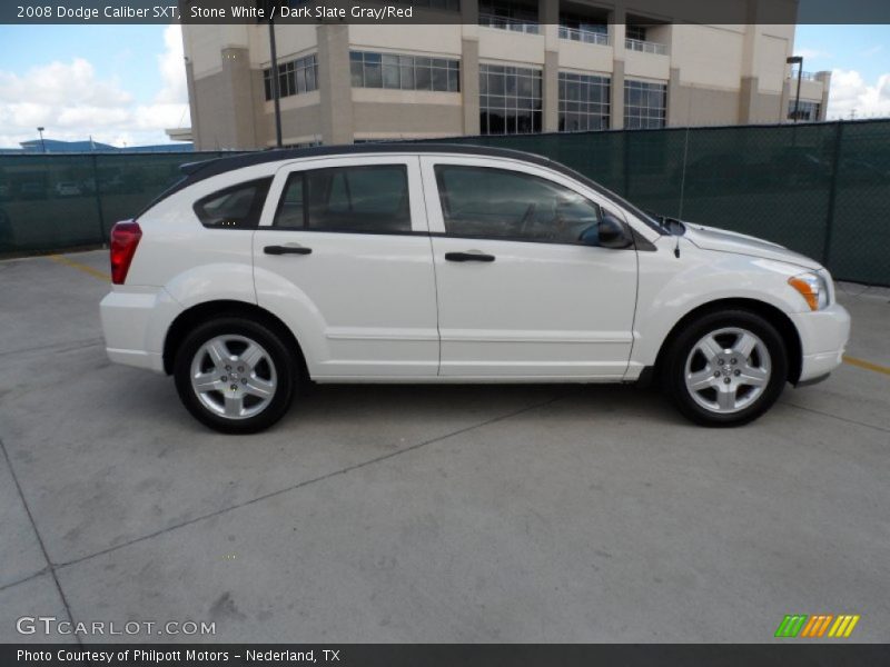Stone White / Dark Slate Gray/Red 2008 Dodge Caliber SXT