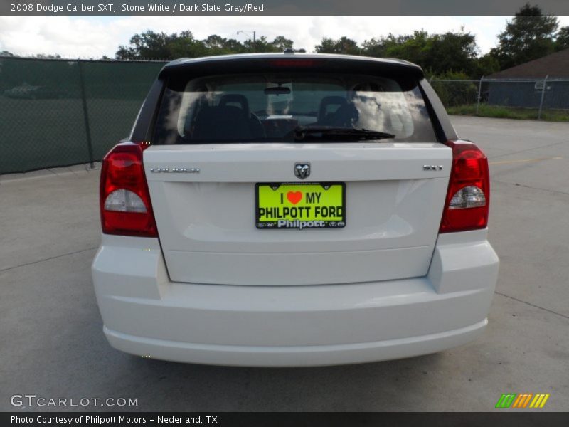 Stone White / Dark Slate Gray/Red 2008 Dodge Caliber SXT