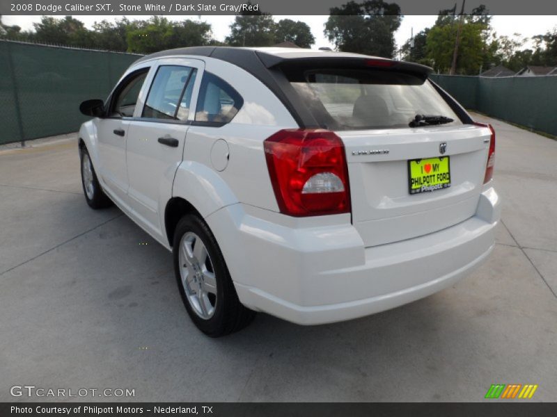 Stone White / Dark Slate Gray/Red 2008 Dodge Caliber SXT