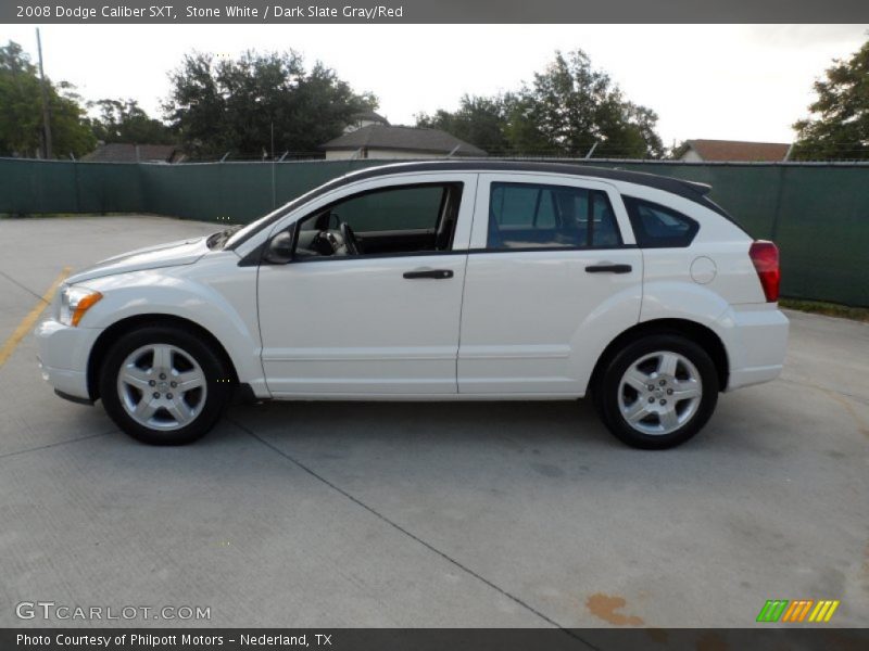 Stone White / Dark Slate Gray/Red 2008 Dodge Caliber SXT