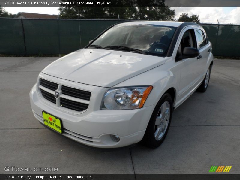 Stone White / Dark Slate Gray/Red 2008 Dodge Caliber SXT