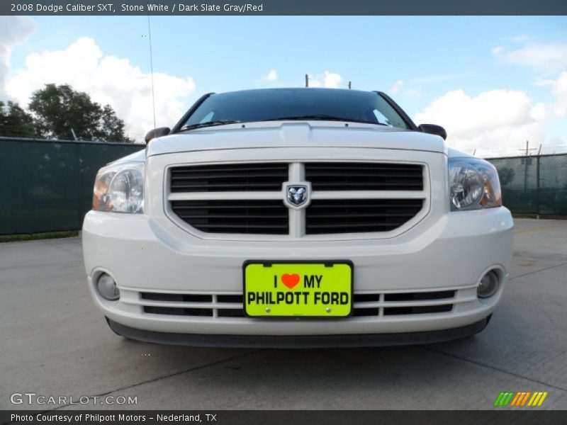 Stone White / Dark Slate Gray/Red 2008 Dodge Caliber SXT