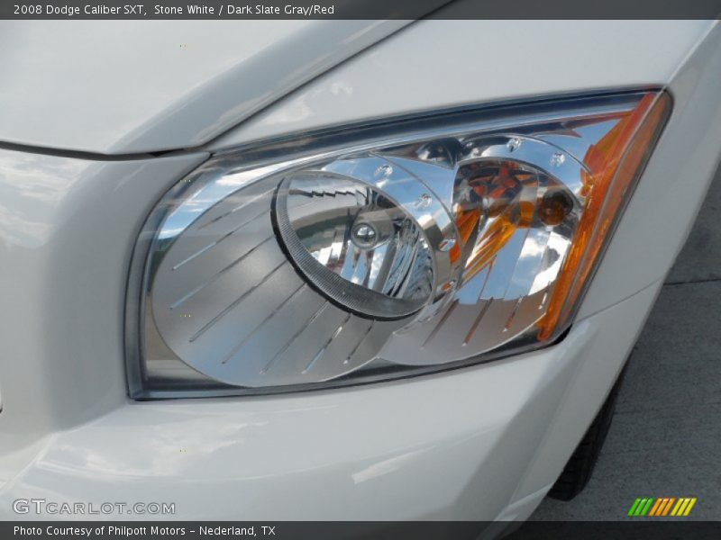 Stone White / Dark Slate Gray/Red 2008 Dodge Caliber SXT