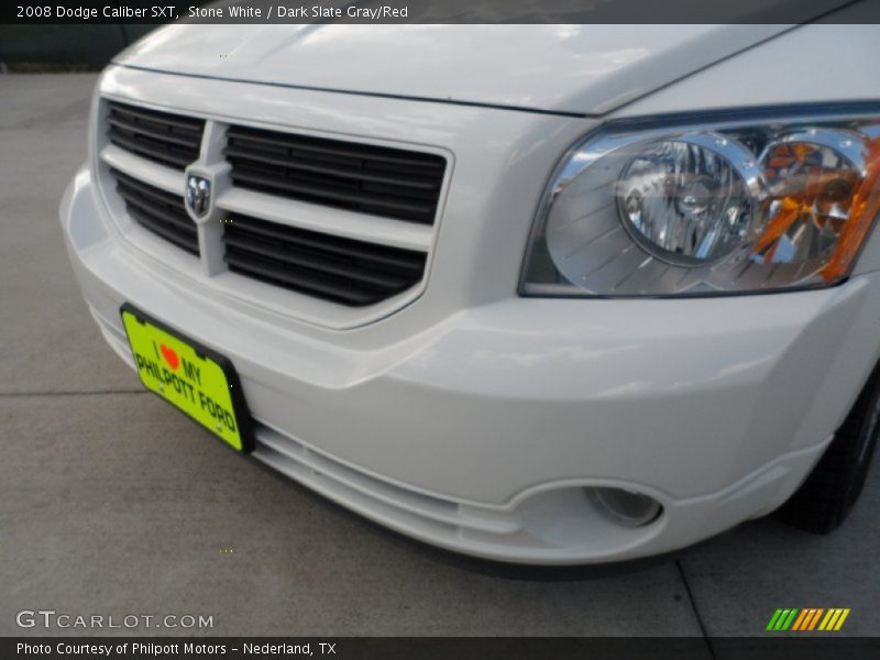 Stone White / Dark Slate Gray/Red 2008 Dodge Caliber SXT