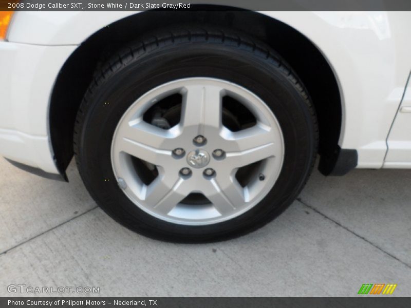 Stone White / Dark Slate Gray/Red 2008 Dodge Caliber SXT