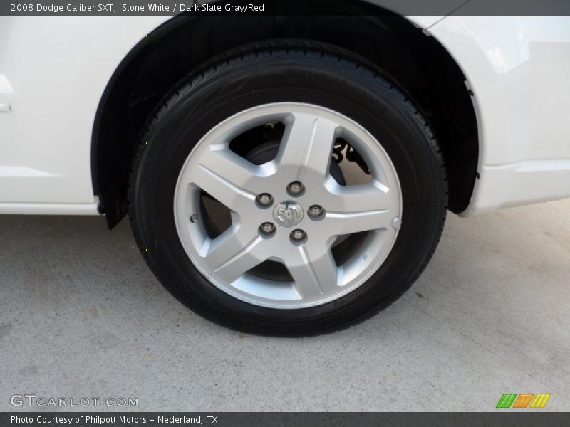 Stone White / Dark Slate Gray/Red 2008 Dodge Caliber SXT
