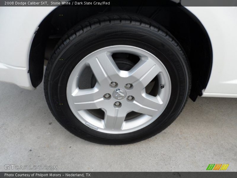 Stone White / Dark Slate Gray/Red 2008 Dodge Caliber SXT
