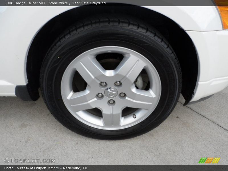 Stone White / Dark Slate Gray/Red 2008 Dodge Caliber SXT