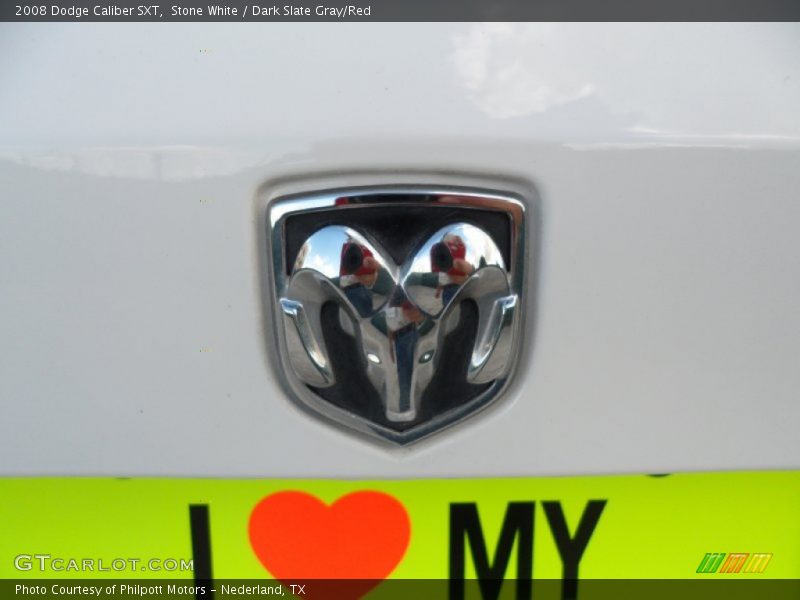 Stone White / Dark Slate Gray/Red 2008 Dodge Caliber SXT