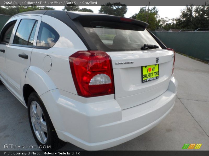 Stone White / Dark Slate Gray/Red 2008 Dodge Caliber SXT