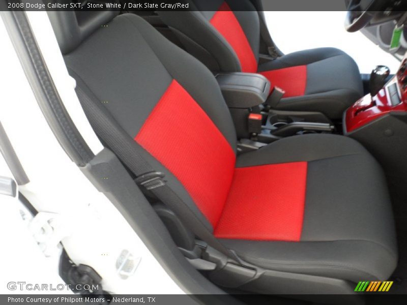 Stone White / Dark Slate Gray/Red 2008 Dodge Caliber SXT