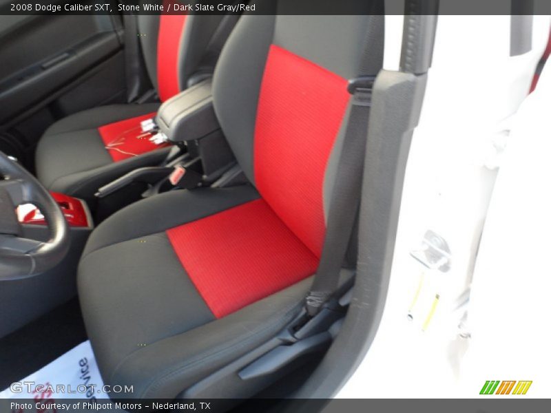 Stone White / Dark Slate Gray/Red 2008 Dodge Caliber SXT