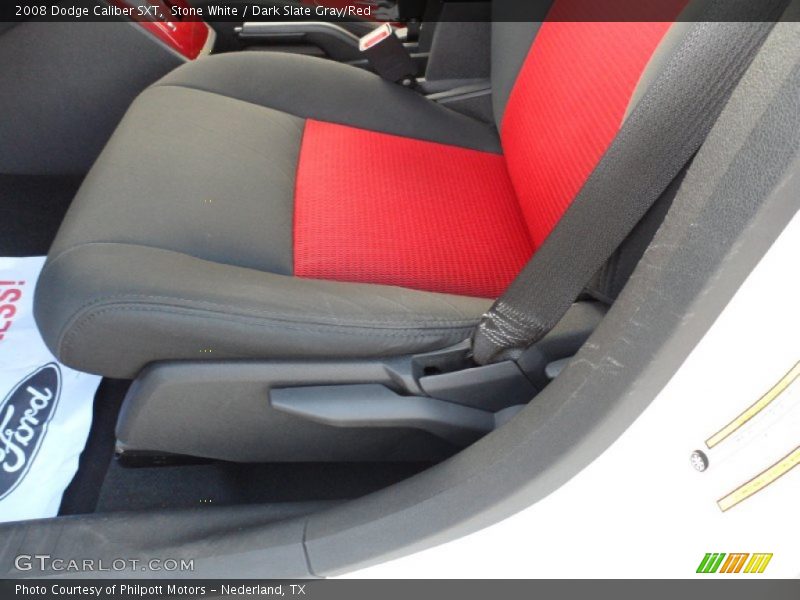 Stone White / Dark Slate Gray/Red 2008 Dodge Caliber SXT
