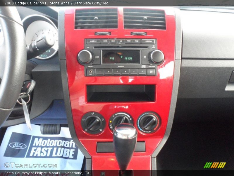 Stone White / Dark Slate Gray/Red 2008 Dodge Caliber SXT