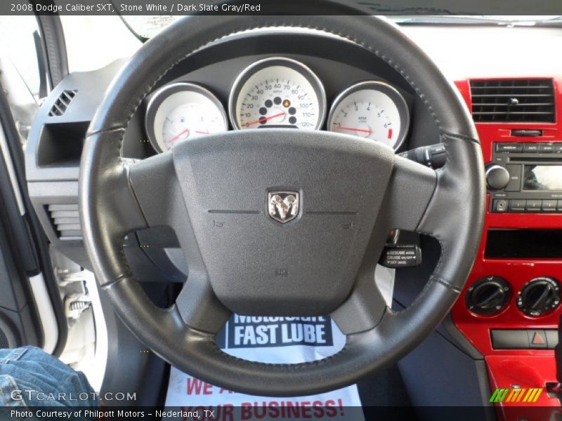 Stone White / Dark Slate Gray/Red 2008 Dodge Caliber SXT