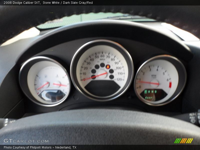Stone White / Dark Slate Gray/Red 2008 Dodge Caliber SXT