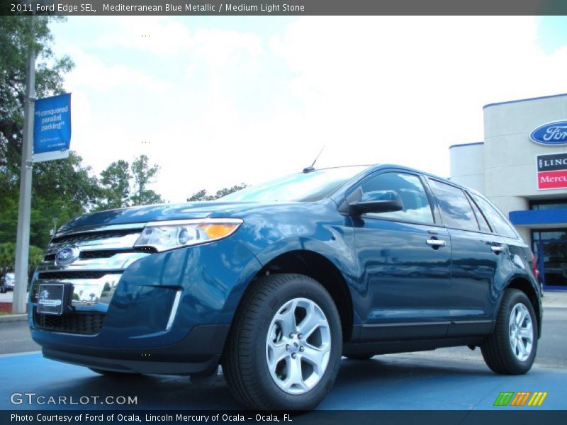 Mediterranean Blue Metallic / Medium Light Stone 2011 Ford Edge SEL