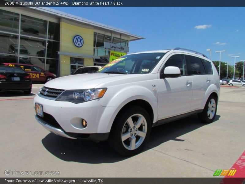 Diamond White Pearl / Black 2008 Mitsubishi Outlander XLS 4WD