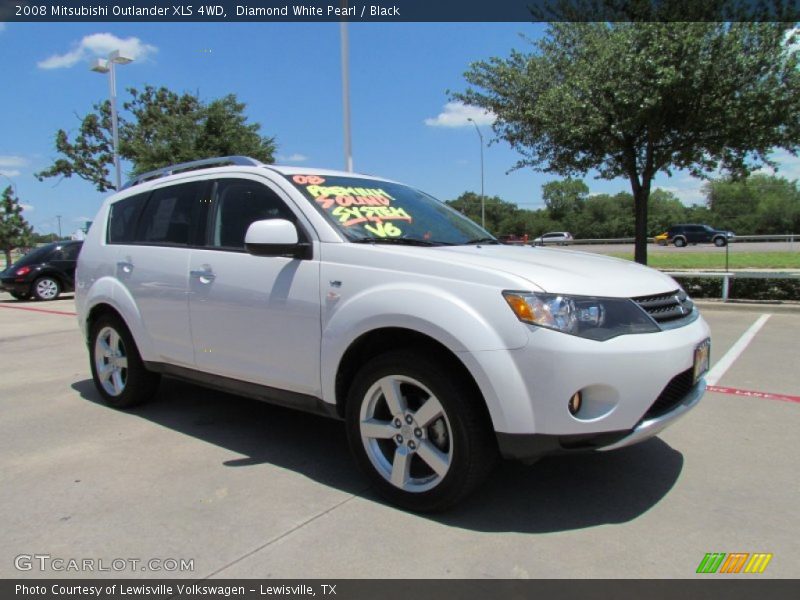 Diamond White Pearl / Black 2008 Mitsubishi Outlander XLS 4WD