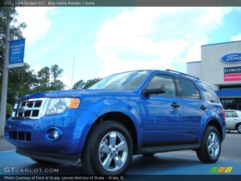 Blue Flame Metallic / Stone 2011 Ford Escape XLT