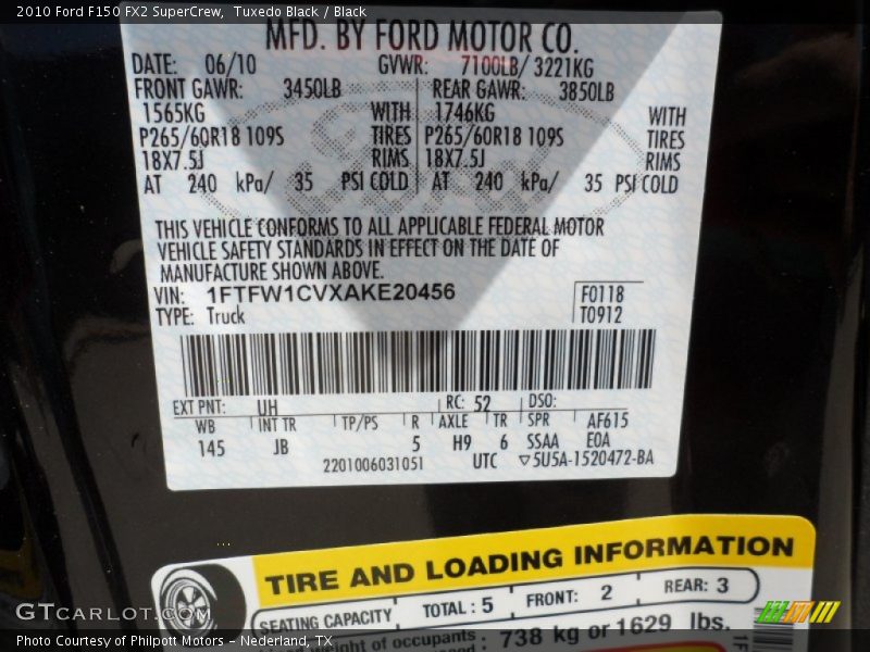 Tuxedo Black / Black 2010 Ford F150 FX2 SuperCrew