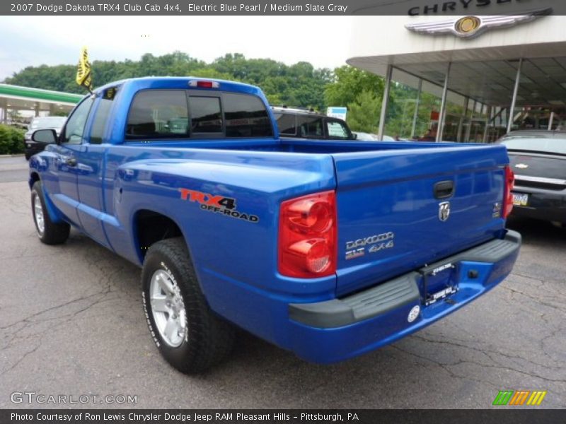 Electric Blue Pearl / Medium Slate Gray 2007 Dodge Dakota TRX4 Club Cab 4x4
