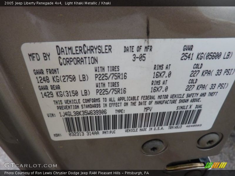 Light Khaki Metallic / Khaki 2005 Jeep Liberty Renegade 4x4