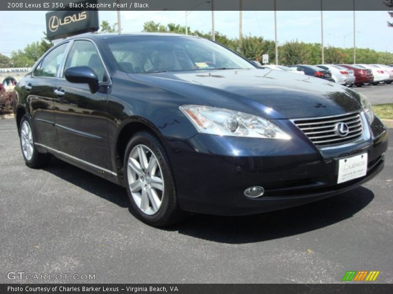 Black Sapphire Pearl / Black 2008 Lexus ES 350