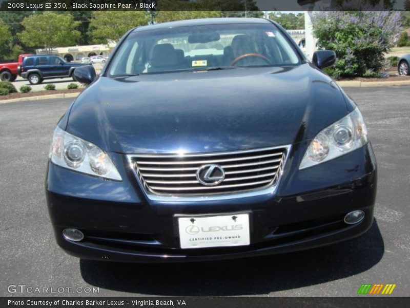 Black Sapphire Pearl / Black 2008 Lexus ES 350