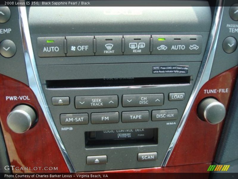 Black Sapphire Pearl / Black 2008 Lexus ES 350