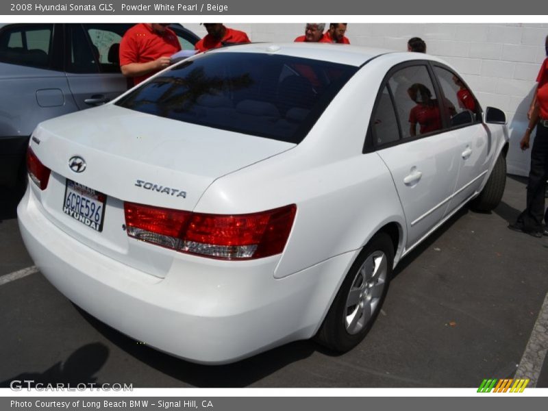 Powder White Pearl / Beige 2008 Hyundai Sonata GLS