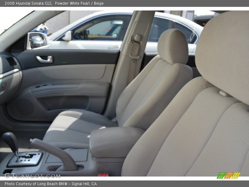Powder White Pearl / Beige 2008 Hyundai Sonata GLS