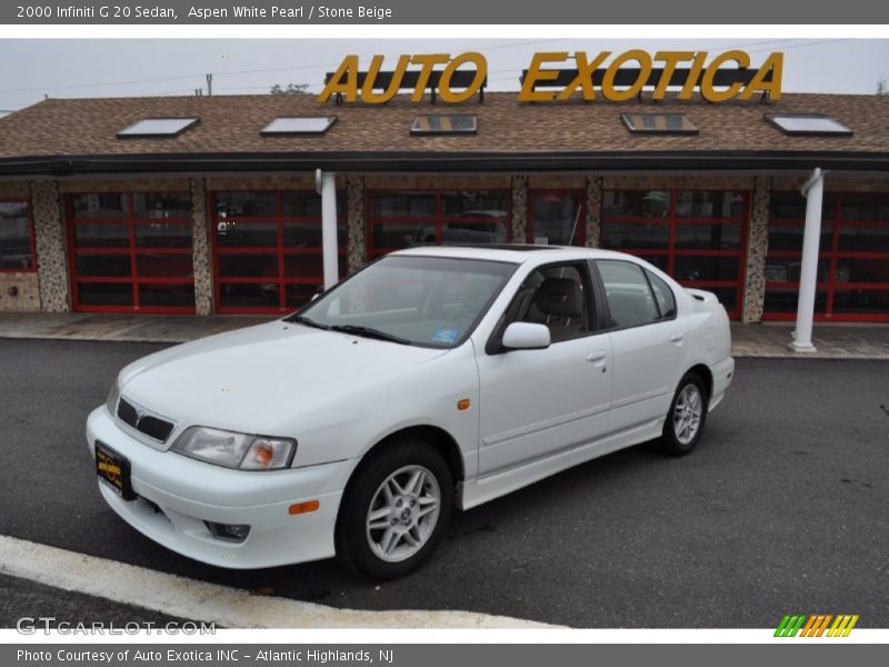 Aspen White Pearl / Stone Beige 2000 Infiniti G 20 Sedan