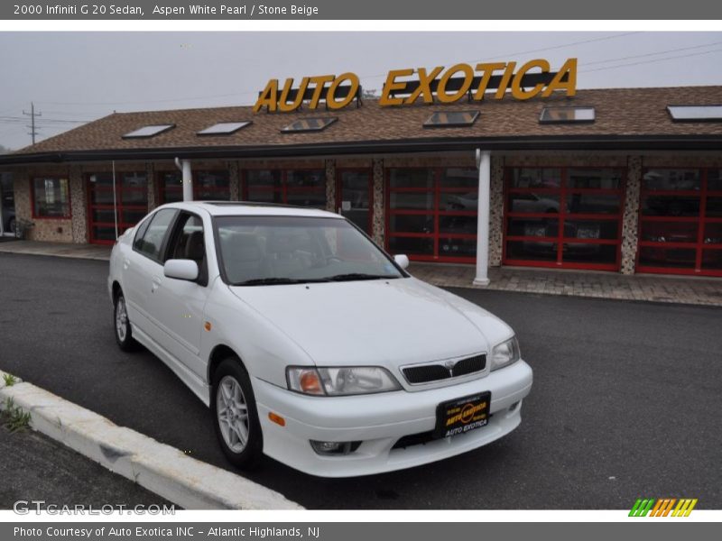 Aspen White Pearl / Stone Beige 2000 Infiniti G 20 Sedan