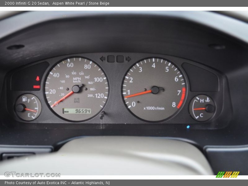 Aspen White Pearl / Stone Beige 2000 Infiniti G 20 Sedan